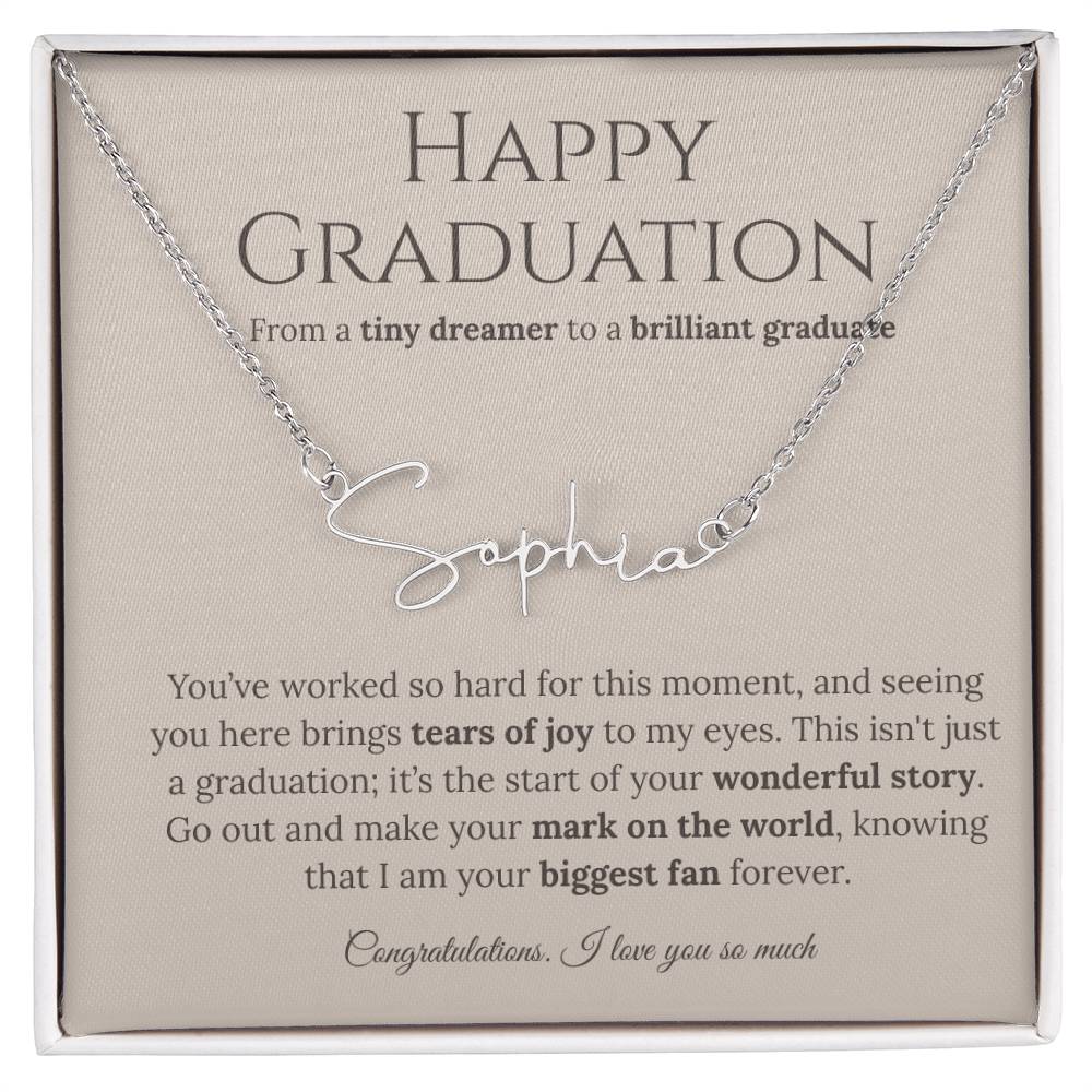 Personalized Graduation Gift -Signature Name Necklace