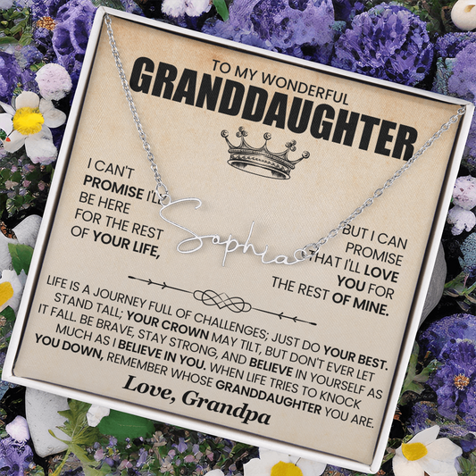 To My Granddaughter - Signature Name Necklace