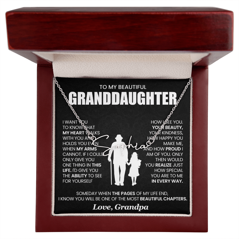 To My beautiful Granddaughter - Signature Name Necklace