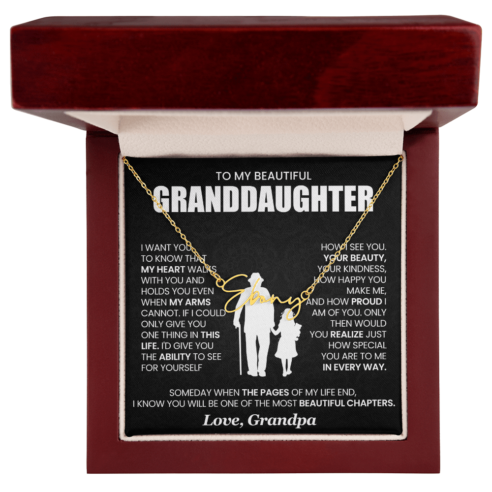 To My beautiful Granddaughter - Signature Name Necklace