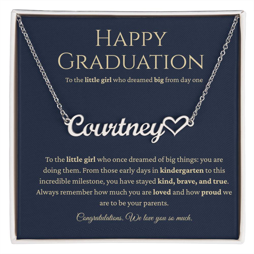 Happy Graduation: Personalized Name Necklace for Your Little Girl