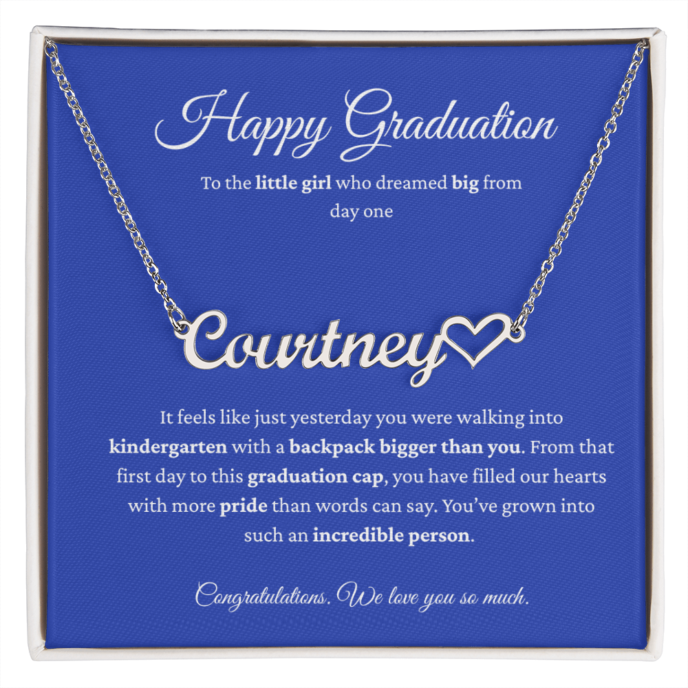 Personalized Graduation Gift for Daughter - Custom Name Necklace with Message Card