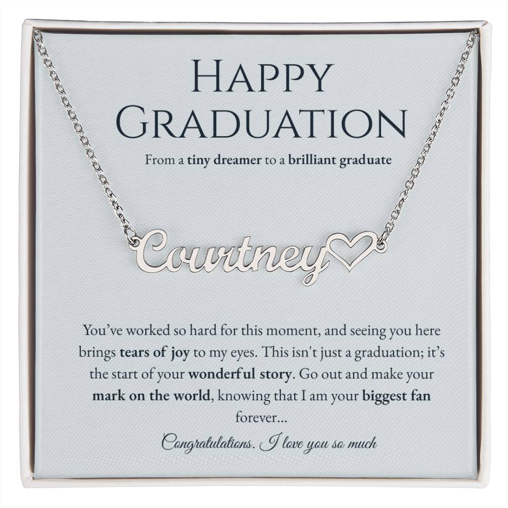 Personalized Graduation Gift for Daughter - Custom Name Necklace with Message Card