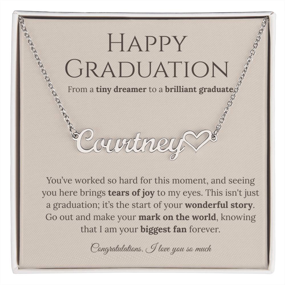 Personalized Graduation Gift for Daughter - Custom Name Necklace with Message Card