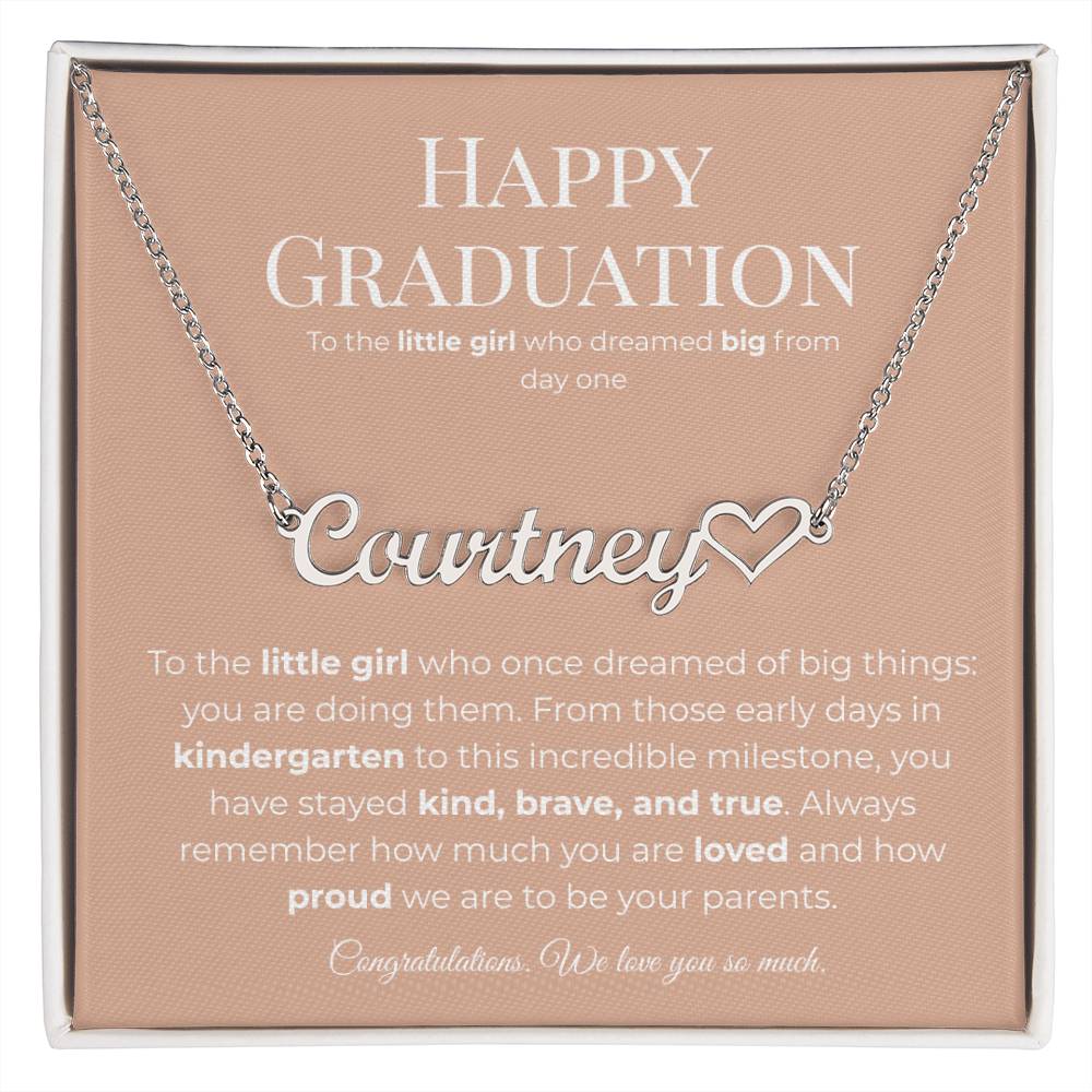 Happy Graduation: Personalized Name Necklace for Your Little Girl