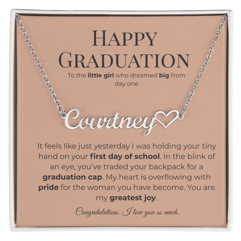 Happy Graduation: Personalized Name Necklace for Your Little Girl