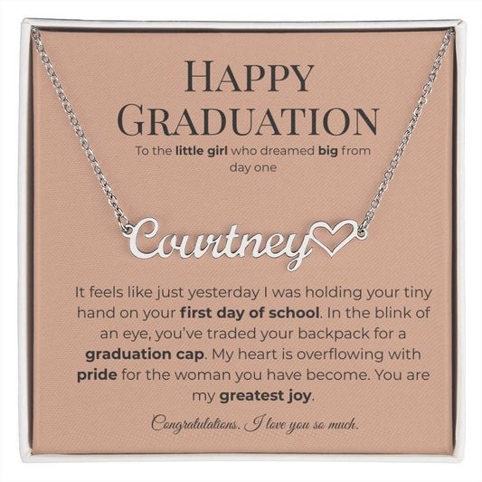 Happy Graduation: Personalized Name Necklace for Your Little Girl