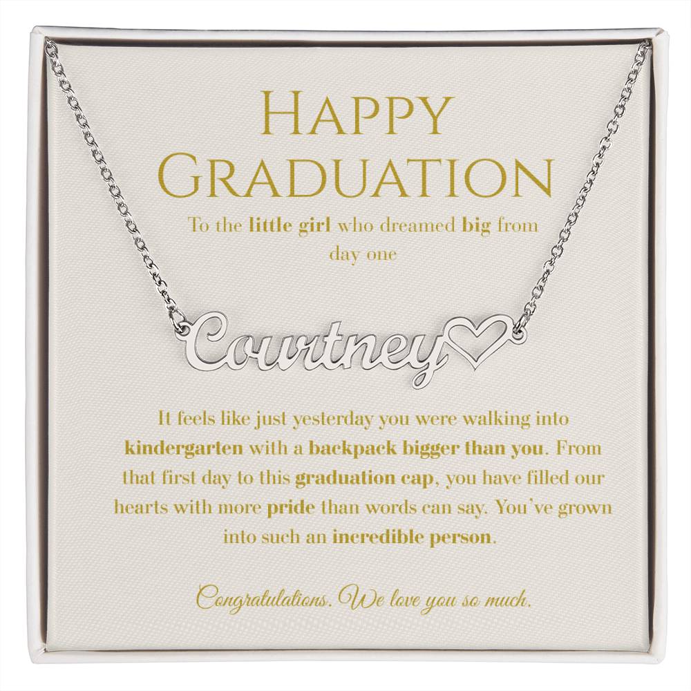 Personalized Graduation Gift for Daughter - Custom Name Necklace with Message Card