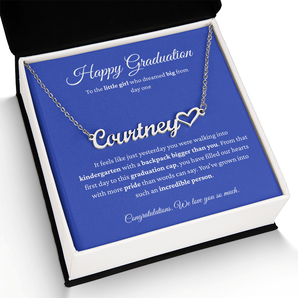 Personalized Graduation Gift for Daughter - Custom Name Necklace with Message Card