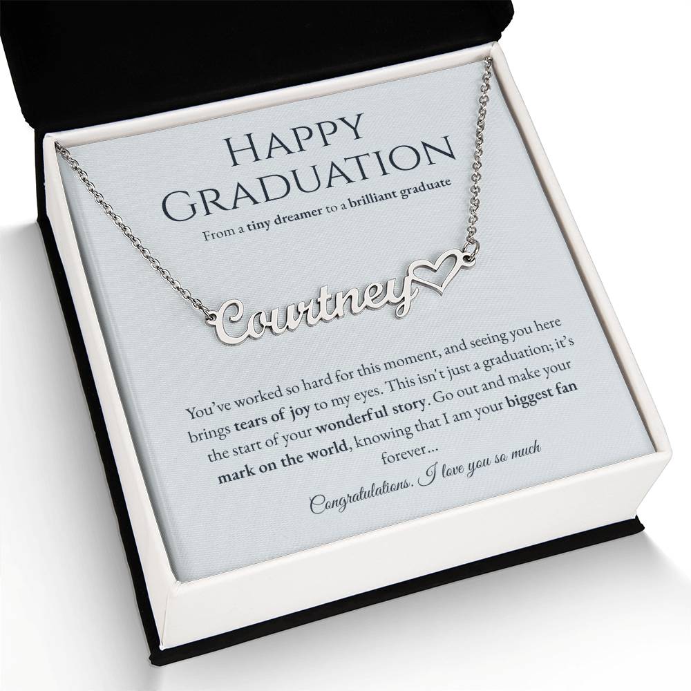 Personalized Graduation Gift for Daughter - Custom Name Necklace with Message Card