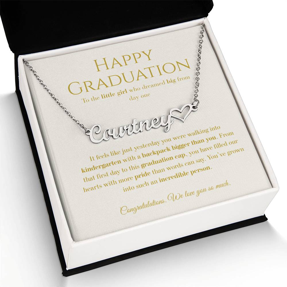 Personalized Graduation Gift for Daughter - Custom Name Necklace with Message Card