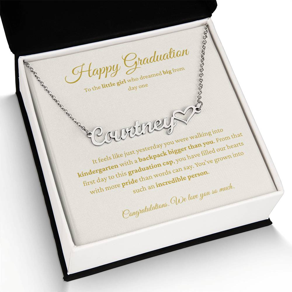 Custom Name Necklace - Kindergarten to High School Graduation Keepsake