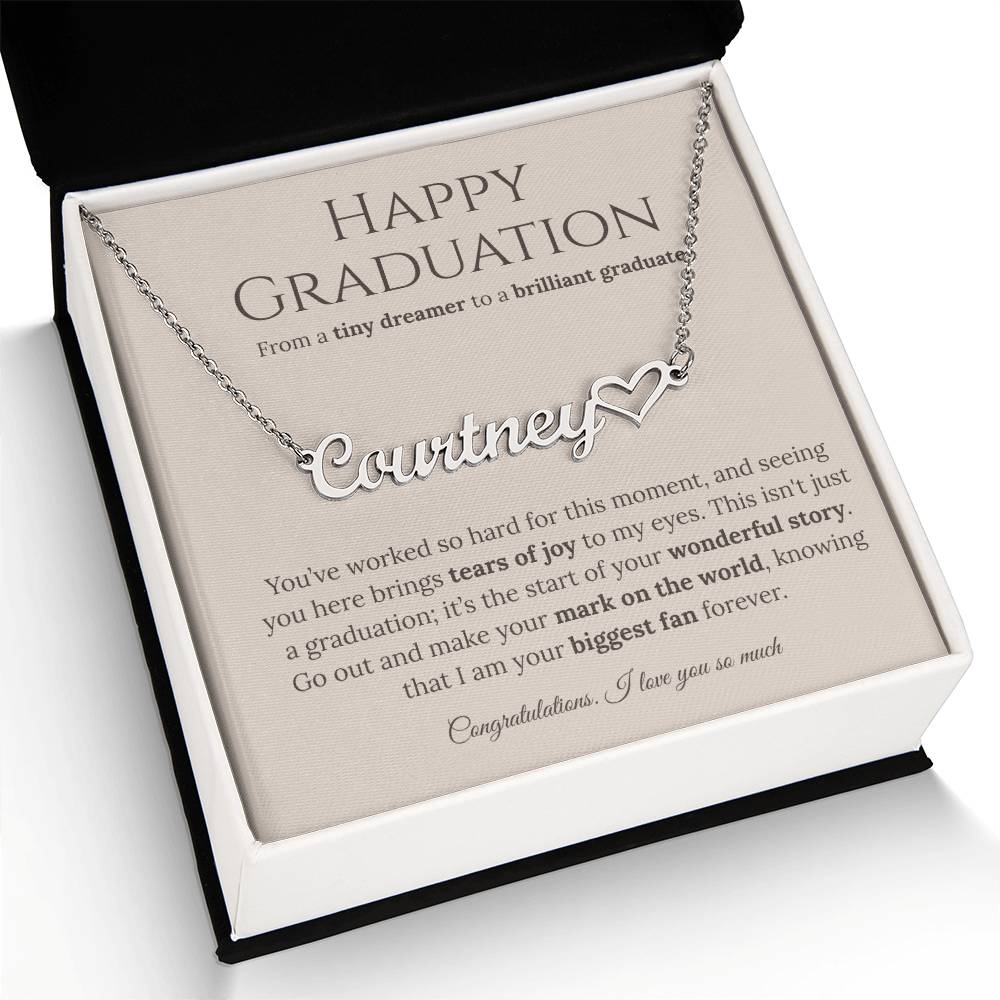 Personalized Graduation Gift for Daughter - Custom Name Necklace with Message Card