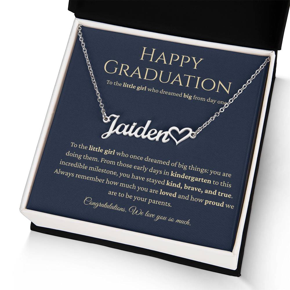 Happy Graduation: Personalized Name Necklace for Your Little Girl