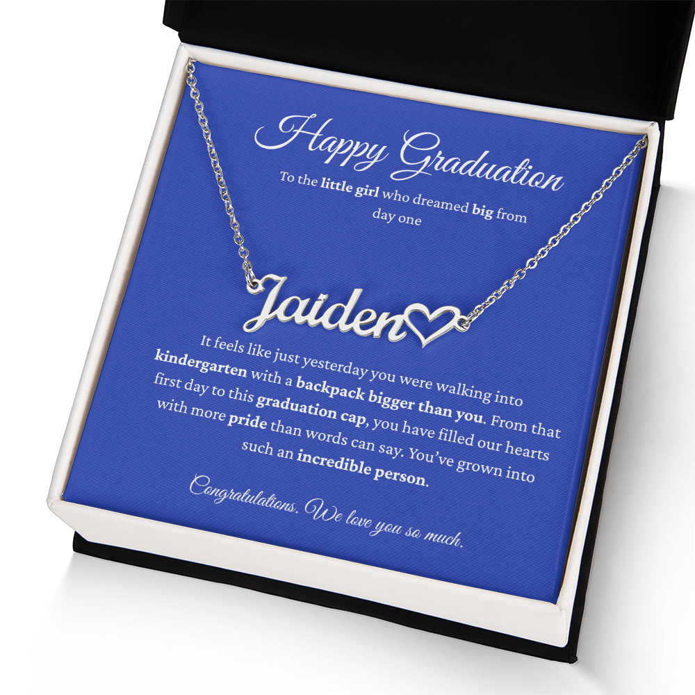 Personalized Graduation Gift for Daughter - Custom Name Necklace with Message Card