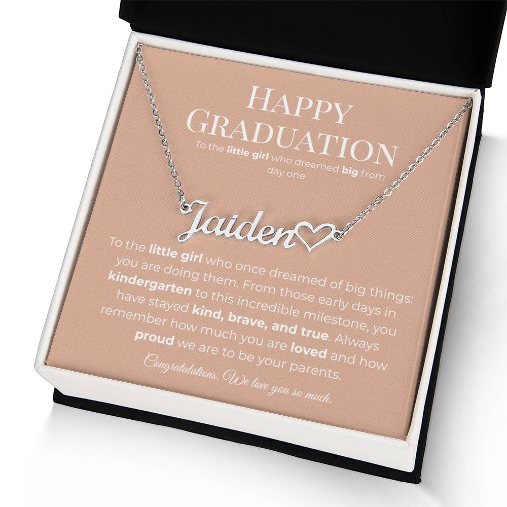 Happy Graduation: Personalized Name Necklace for Your Little Girl