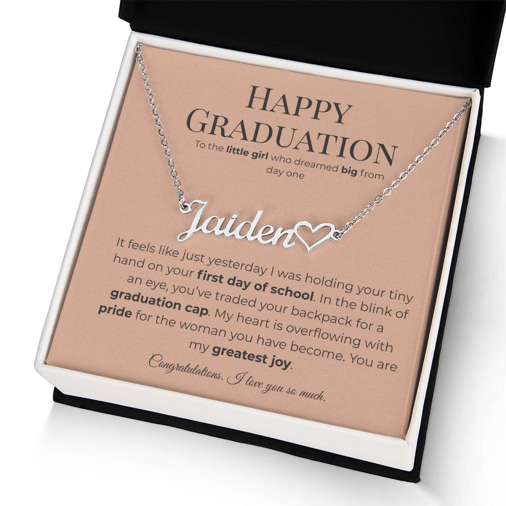 Happy Graduation: Personalized Name Necklace for Your Little Girl
