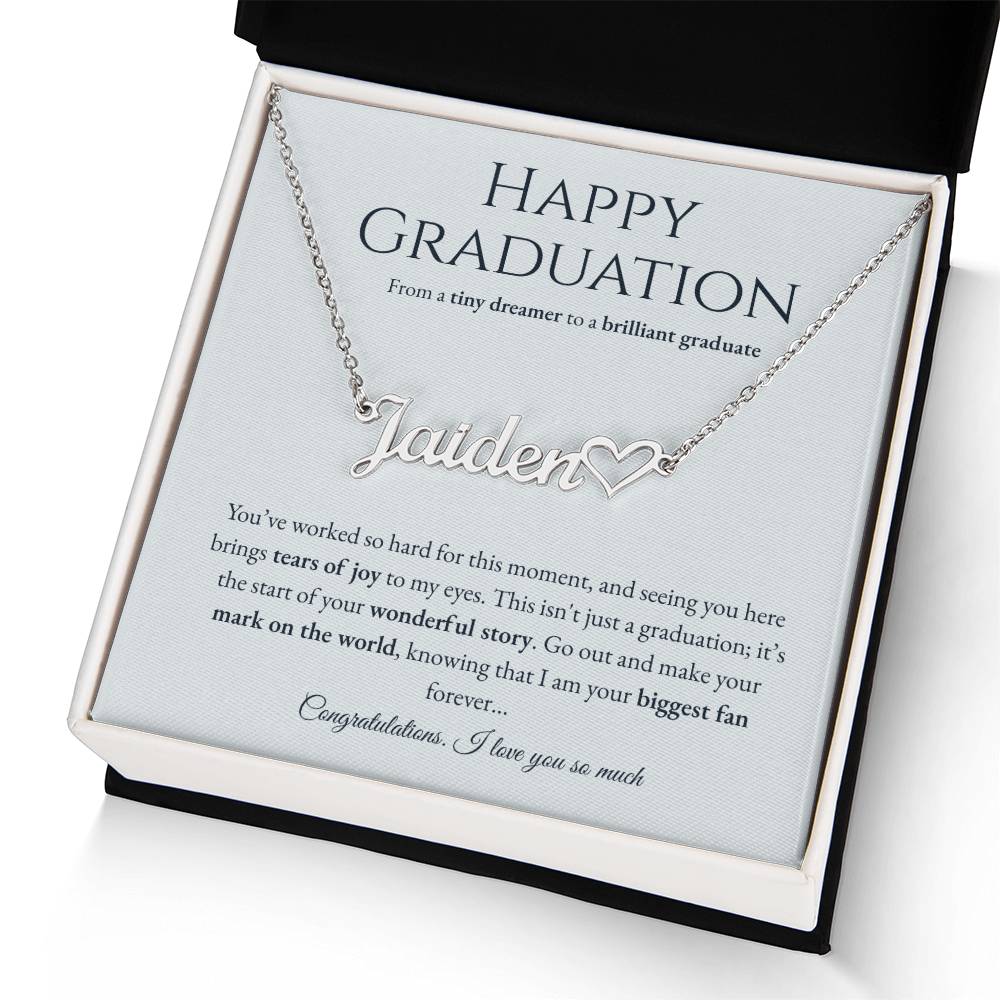 Personalized Graduation Gift for Daughter - Custom Name Necklace with Message Card