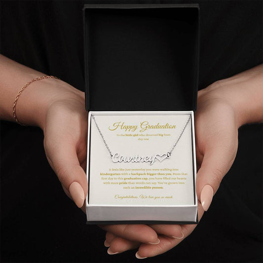 Custom Name Necklace - Kindergarten to High School Graduation Keepsake