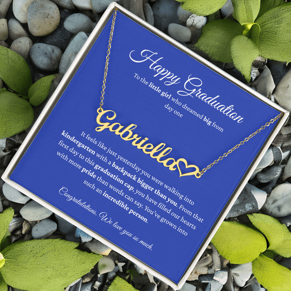 Personalized Graduation Gift for Daughter - Custom Name Necklace with Message Card