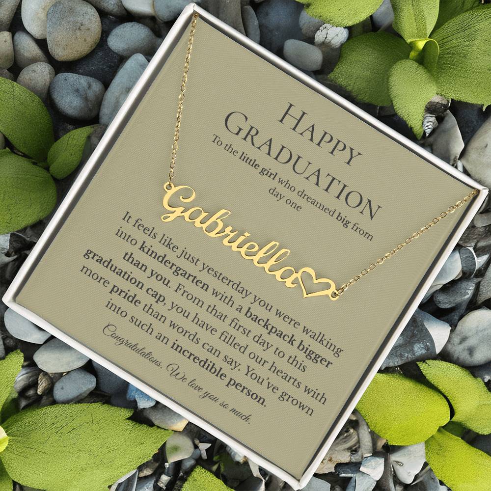 Personalized Graduation Gift for Daughter - Custom Name Necklace with Message Card