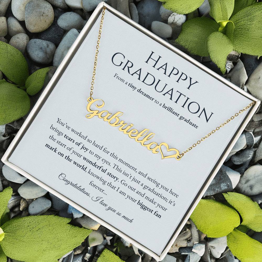Personalized Graduation Gift for Daughter - Custom Name Necklace with Message Card