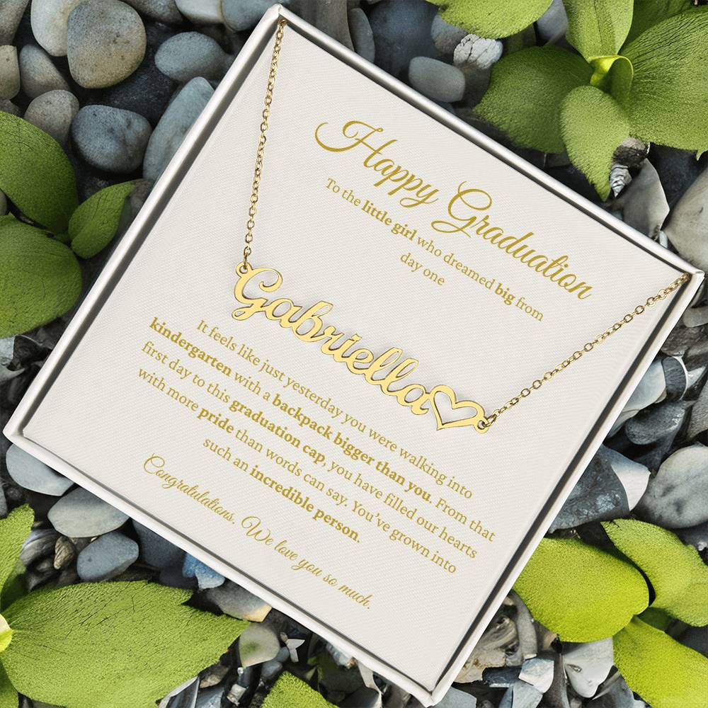 Custom Name Necklace - Kindergarten to High School Graduation Keepsake
