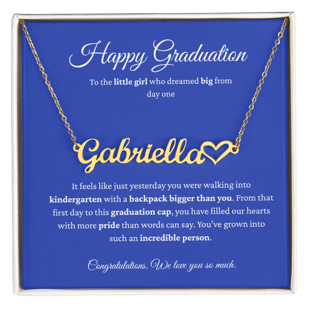 Personalized Graduation Gift for Daughter - Custom Name Necklace with Message Card