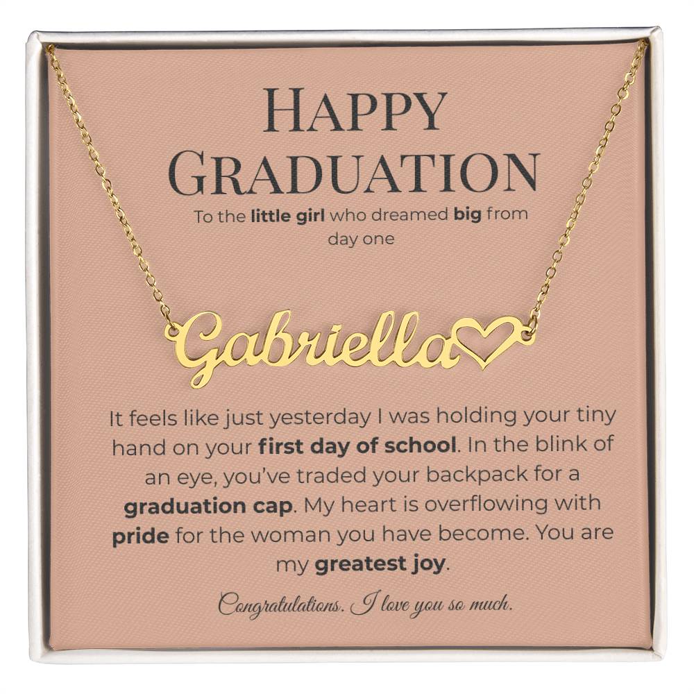 Happy Graduation: Personalized Name Necklace for Your Little Girl