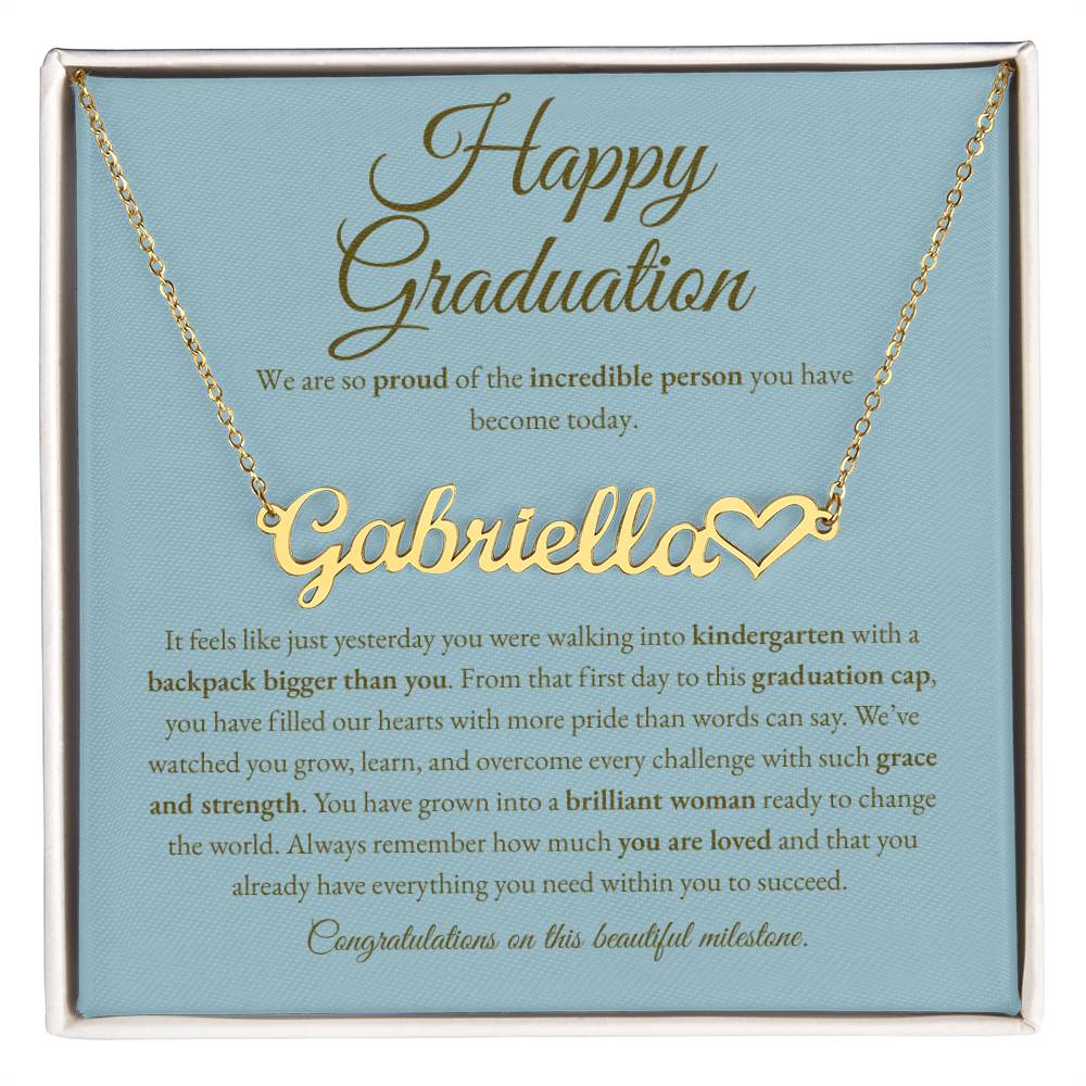 Personalized Graduation Gift for Daughter - Custom Name Necklace with Message Card