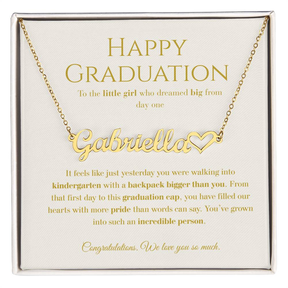 Personalized Graduation Gift for Daughter - Custom Name Necklace with Message Card