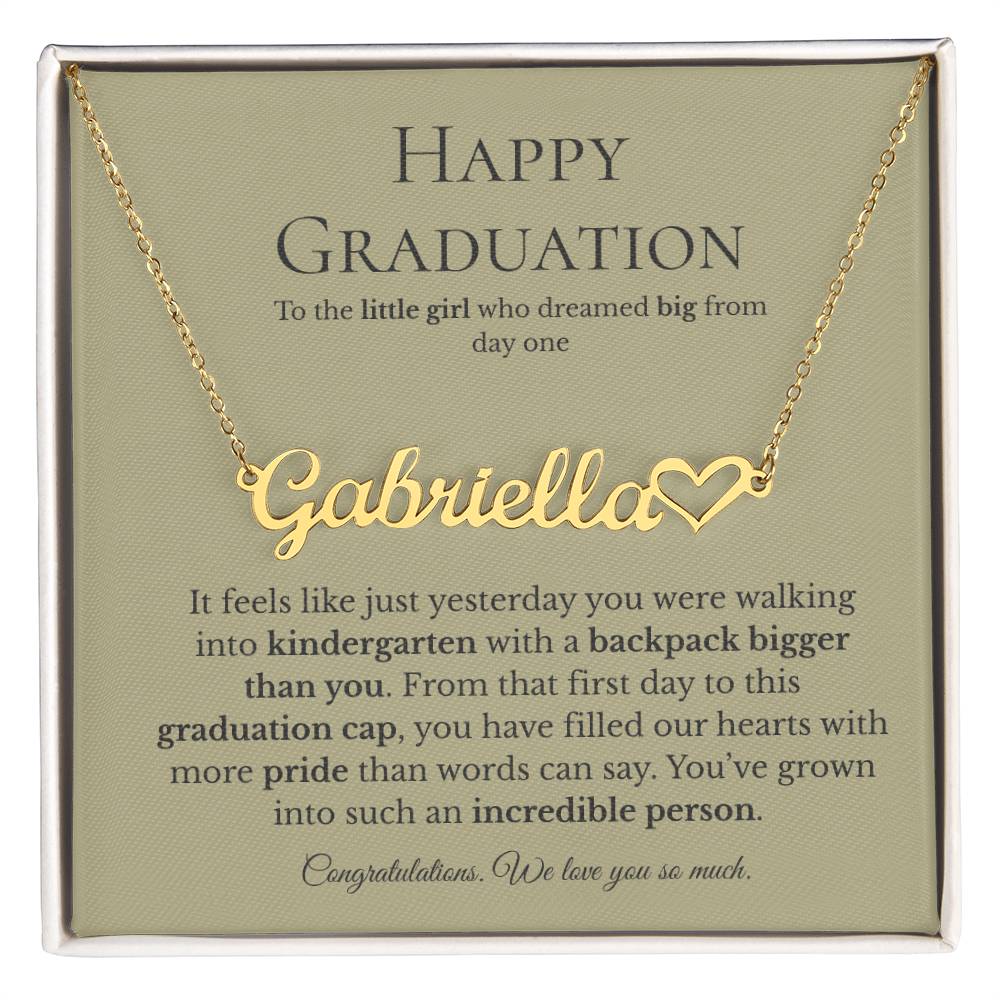Personalized Graduation Gift for Daughter - Custom Name Necklace with Message Card