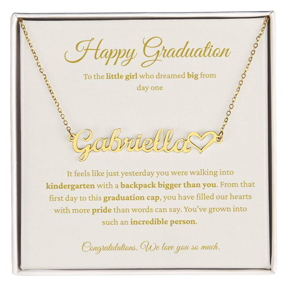 Custom Name Necklace - Kindergarten to High School Graduation Keepsake