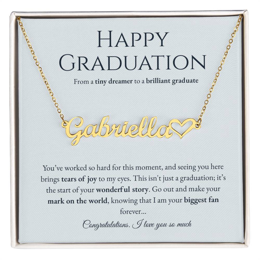 Personalized Graduation Gift for Daughter - Custom Name Necklace with Message Card