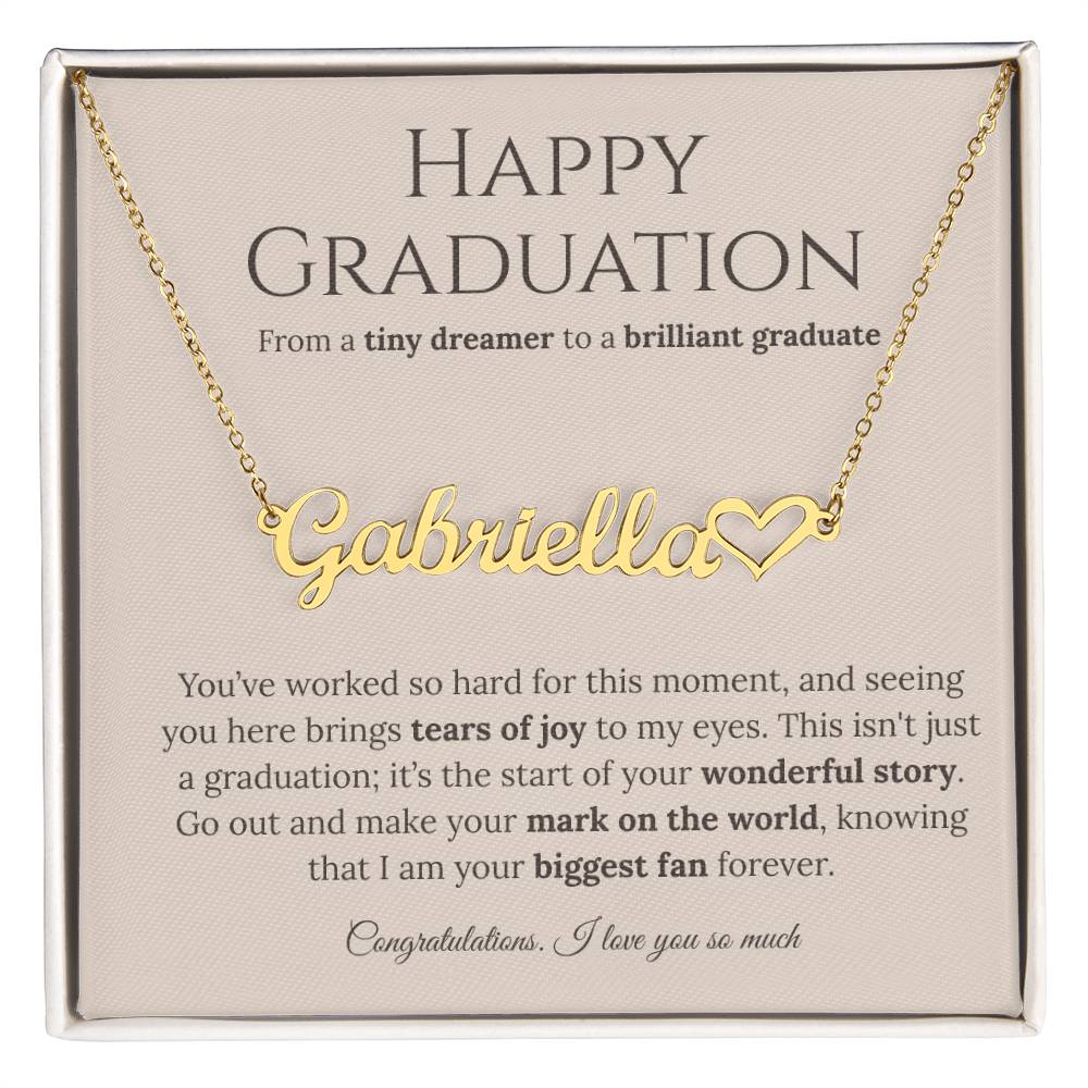 Personalized Graduation Gift for Daughter - Custom Name Necklace with Message Card