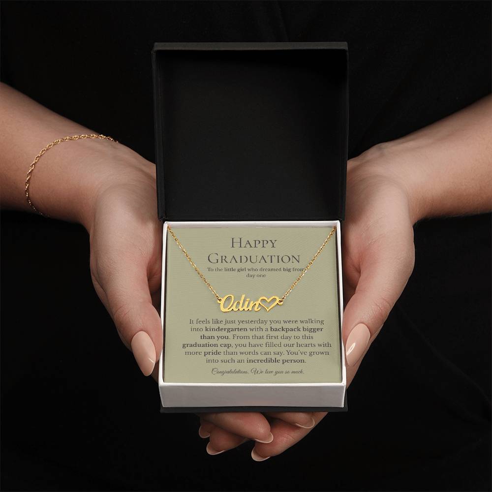 Personalized Graduation Gift for Daughter - Custom Name Necklace with Message Card