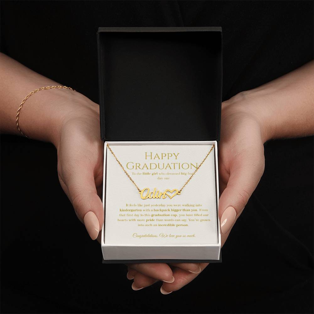 Personalized Graduation Gift for Daughter - Custom Name Necklace with Message Card
