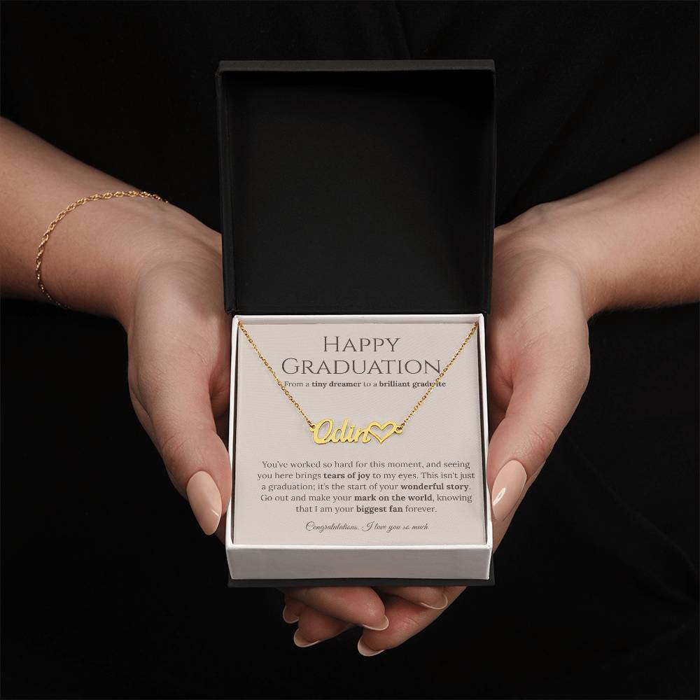 Personalized Graduation Gift for Daughter - Custom Name Necklace with Message Card