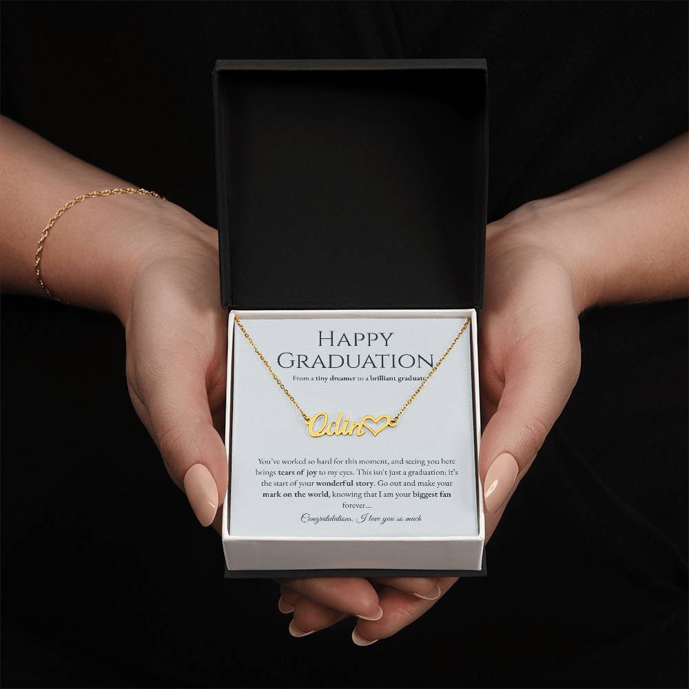 Personalized Graduation Gift for Daughter - Custom Name Necklace with Message Card