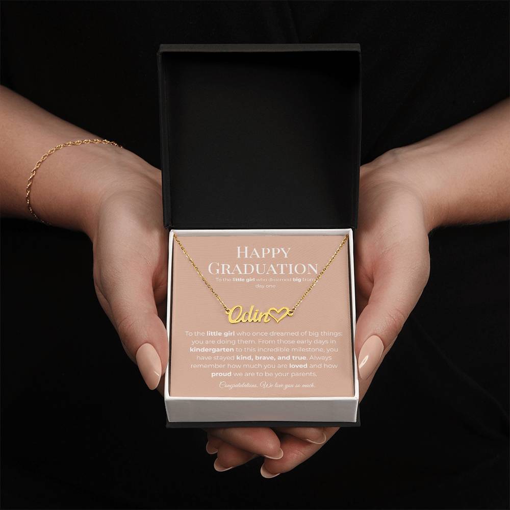Happy Graduation: Personalized Name Necklace for Your Little Girl