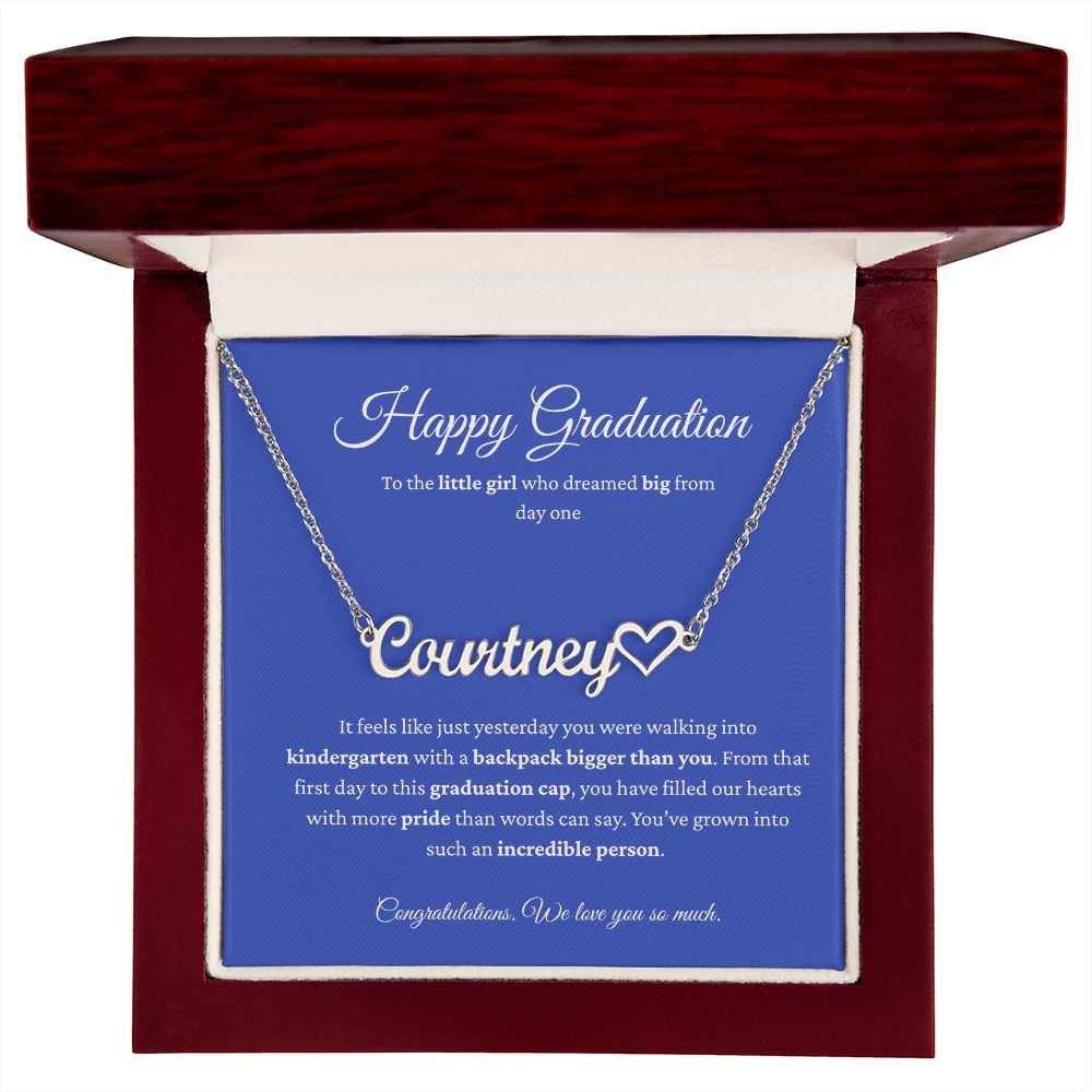 Personalized Graduation Gift for Daughter - Custom Name Necklace with Message Card