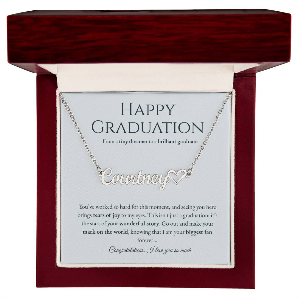 Personalized Graduation Gift for Daughter - Custom Name Necklace with Message Card