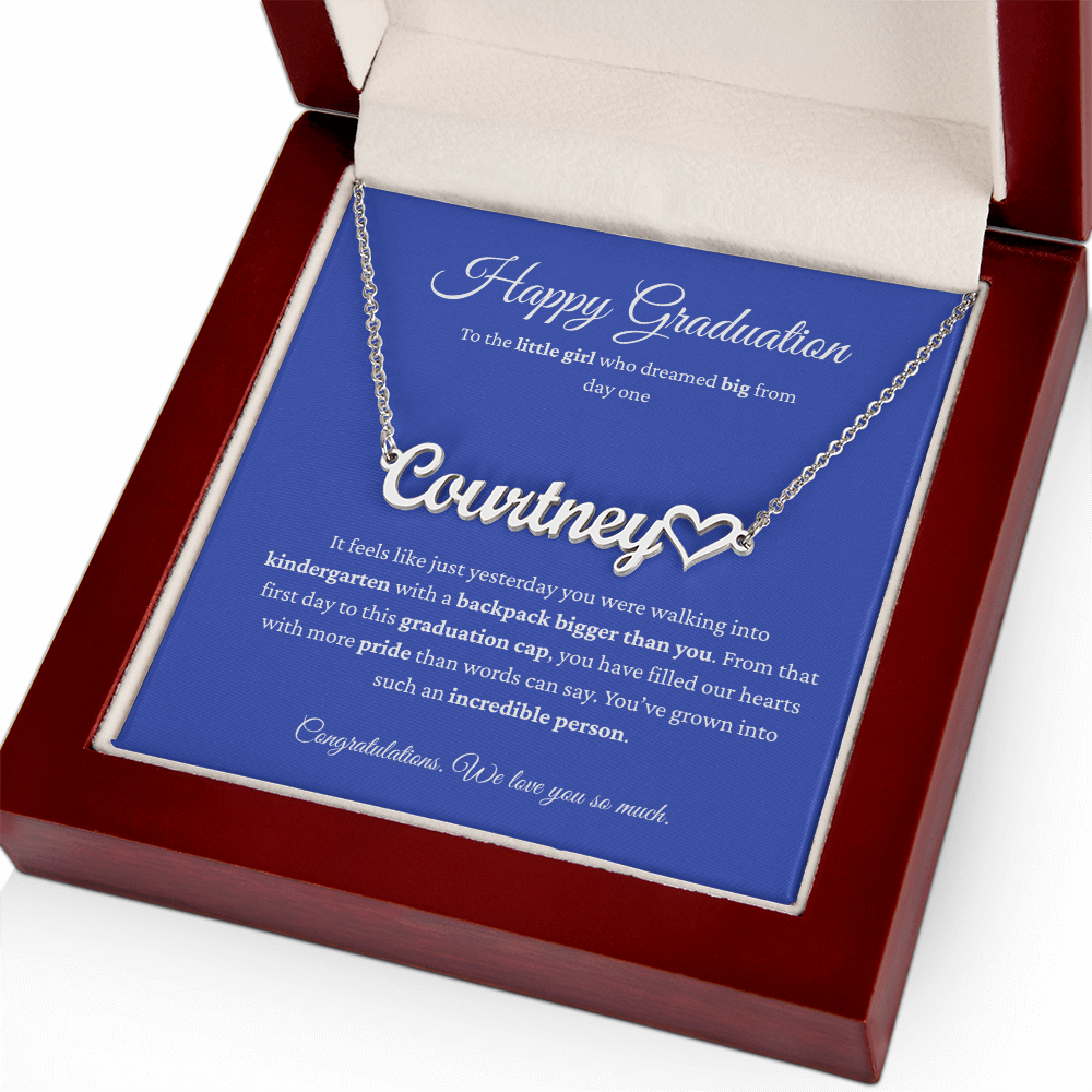 Personalized Graduation Gift for Daughter - Custom Name Necklace with Message Card