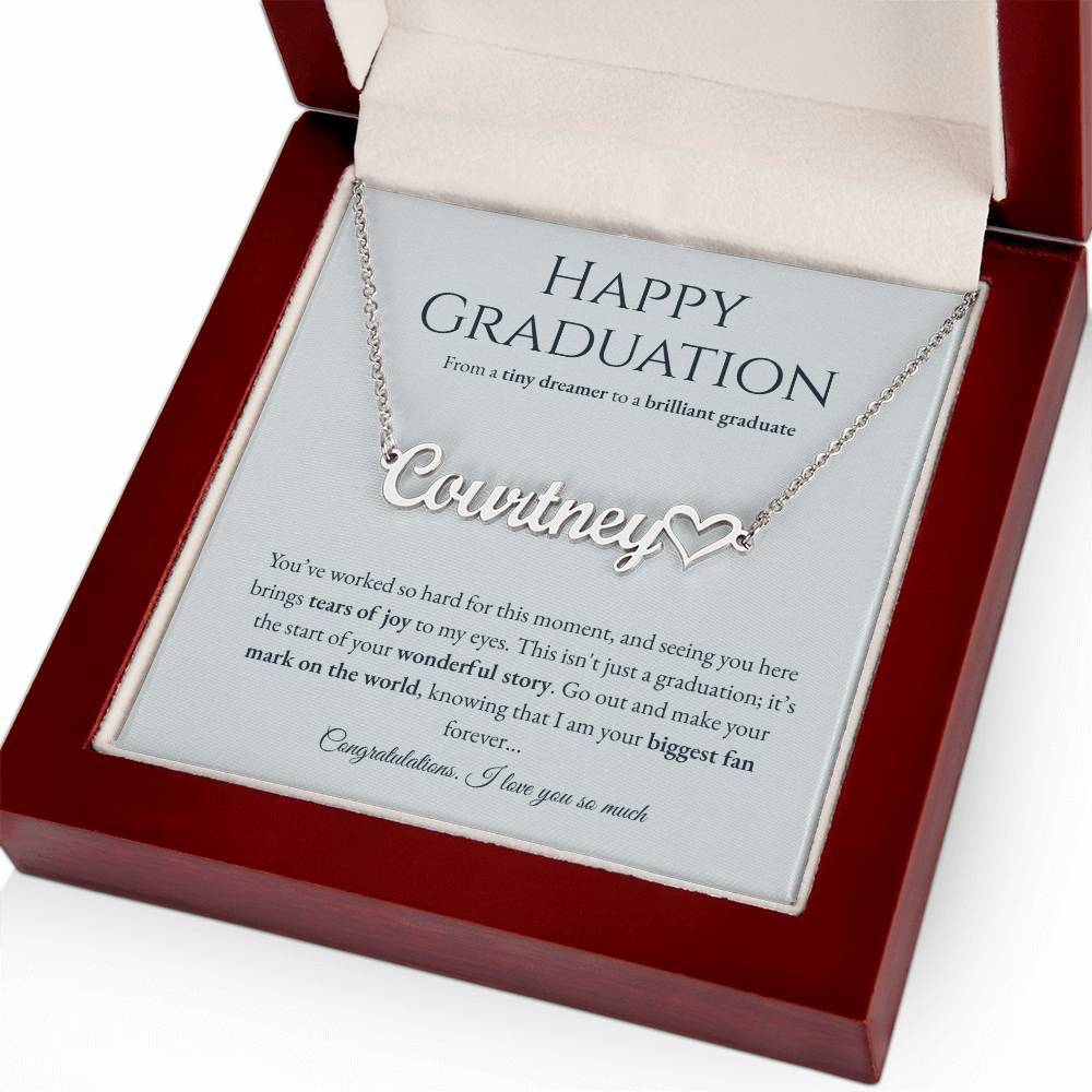Personalized Graduation Gift for Daughter - Custom Name Necklace with Message Card