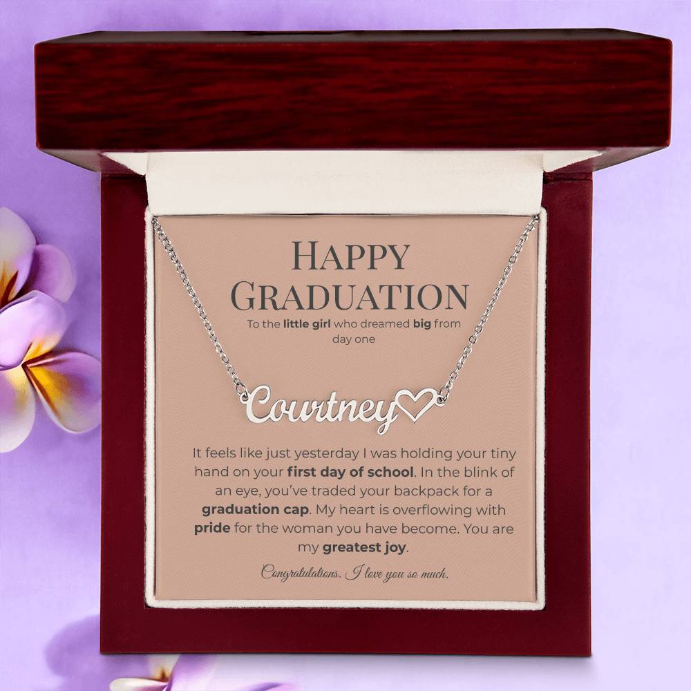 Happy Graduation: Personalized Name Necklace for Your Little Girl
