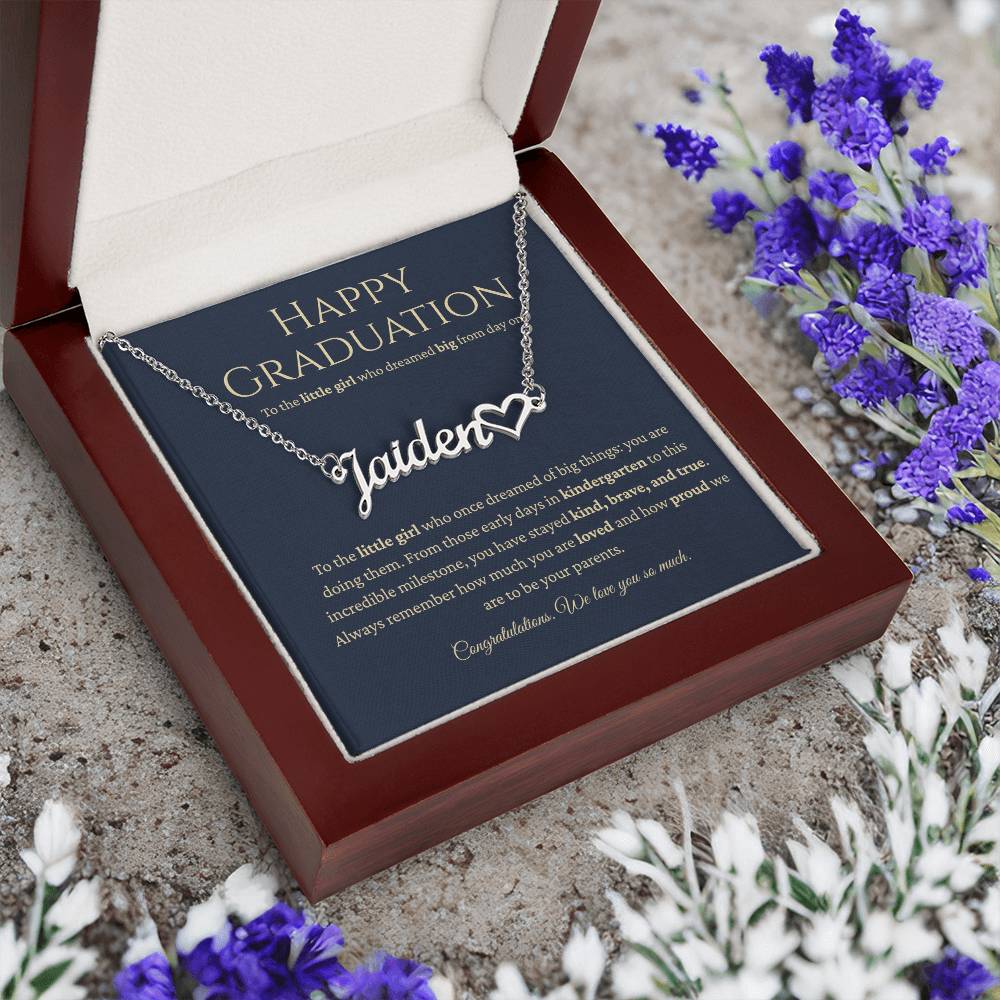 Happy Graduation: Personalized Name Necklace for Your Little Girl