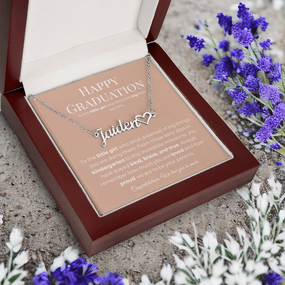 Happy Graduation: Personalized Name Necklace for Your Little Girl