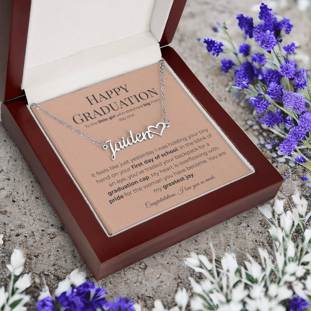 Happy Graduation: Personalized Name Necklace for Your Little Girl