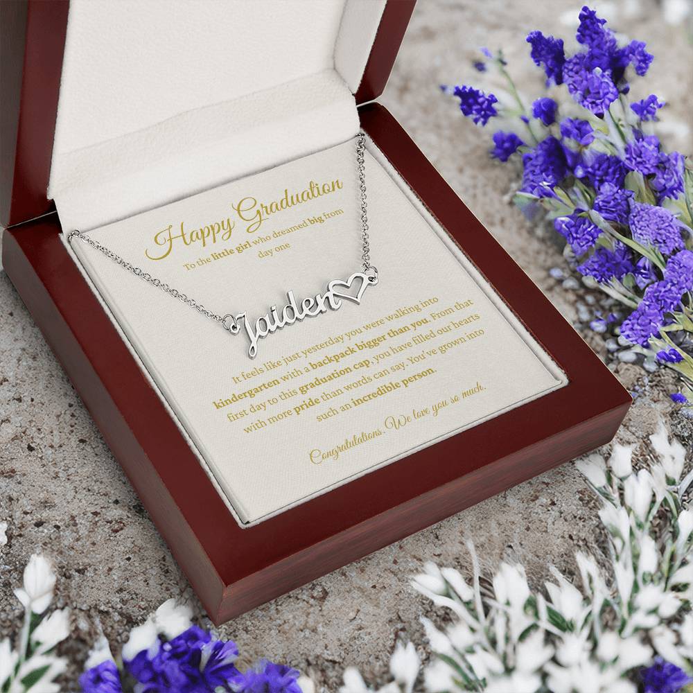 Custom Name Necklace - Kindergarten to High School Graduation Keepsake
