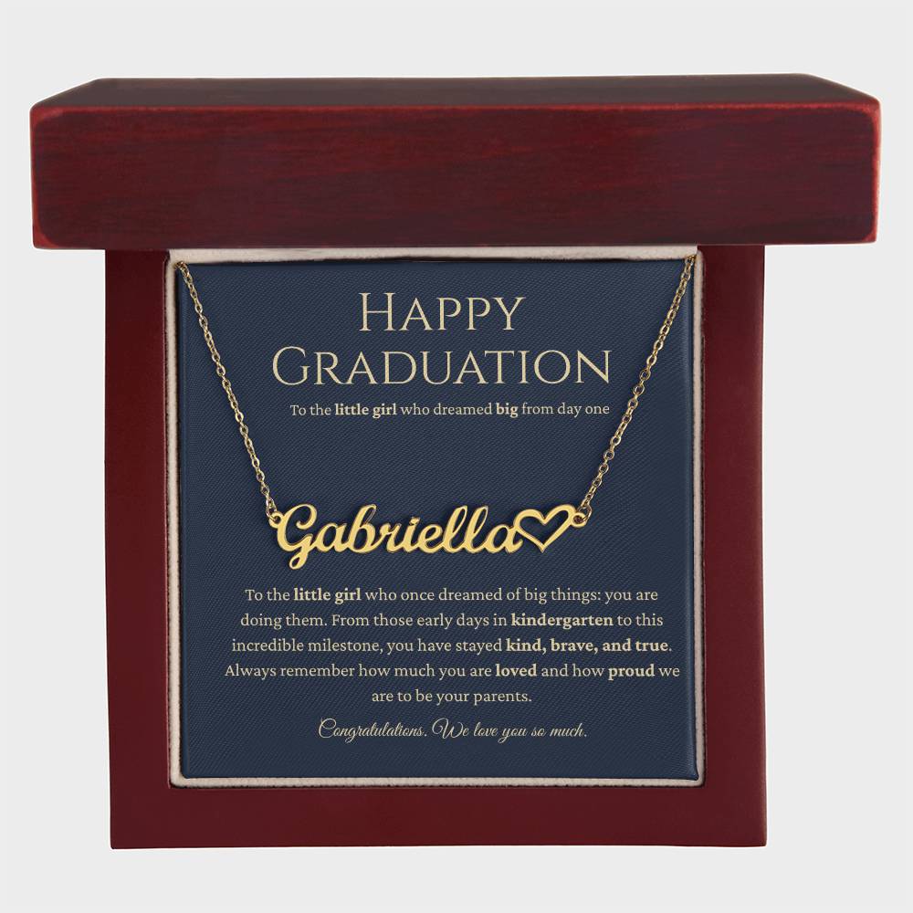 Happy Graduation: Personalized Name Necklace for Your Little Girl
